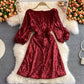 Celebrity light luxury Sequin short high-end V-neck dress  3068