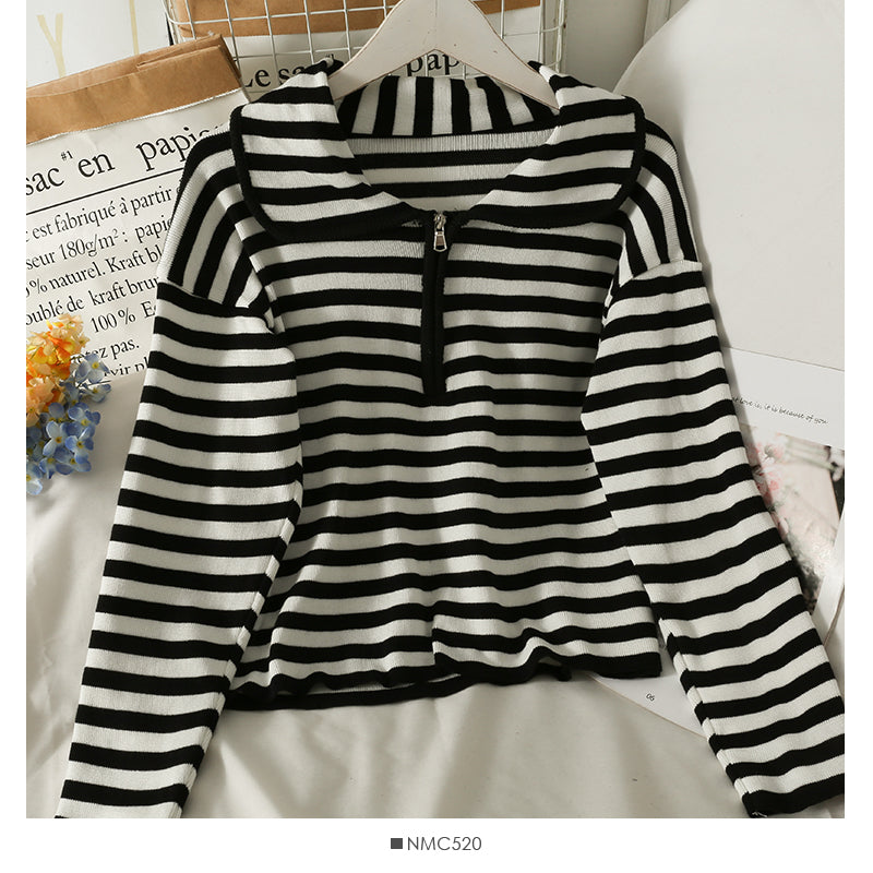 Herbst Winter Reißverschluss Puppe Halsstreifen Slim Knit 2080