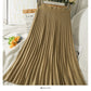 Gestrickter Faltenrock mit hoher Taille, einfarbiger Rock 2572