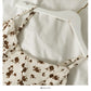 Hong Kong style retro small fresh broken flower low neck backless suspender skirt  2688