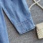 Manteau chemise ample mi-long en denim pour femme, version coréenne 1687