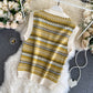 Korean Vintage sweater feminine V-neck slim fit short sweater top vest  1573