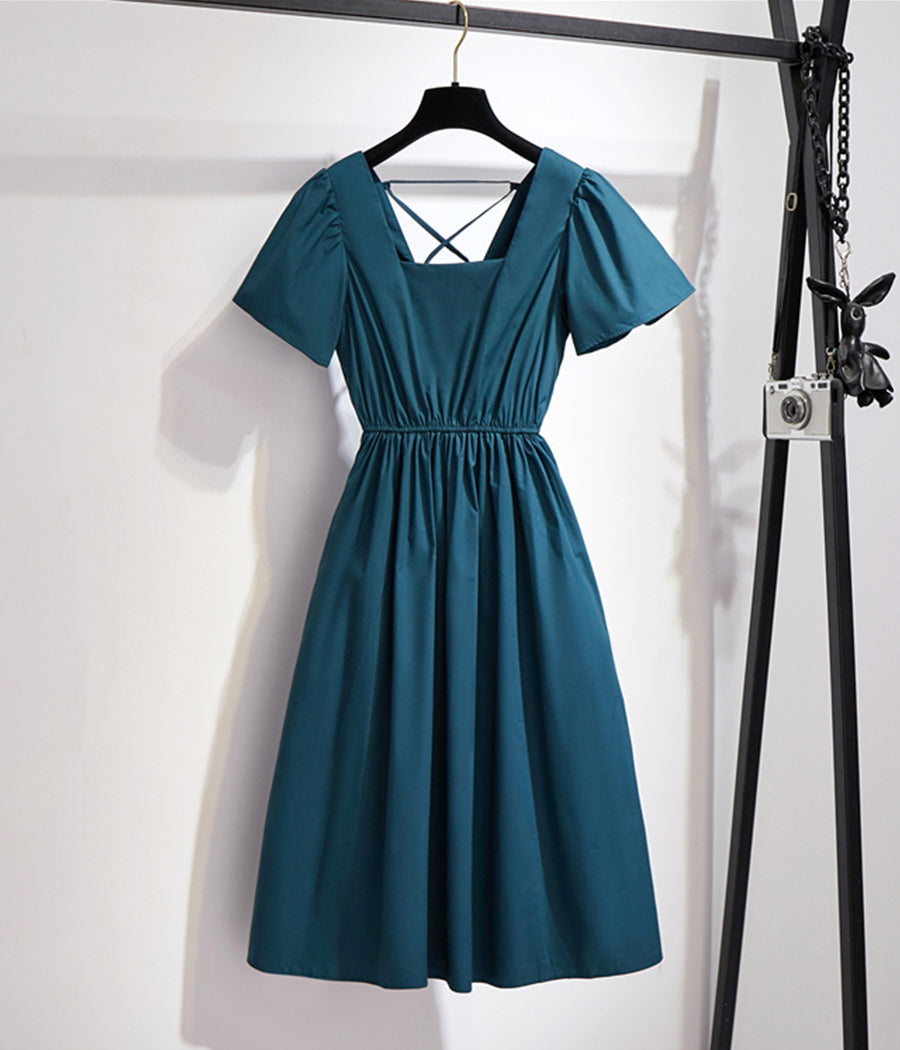 A line cross strap summer dress women's dress  1325