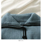 Korean stripe large lapel single breasted short cardigan sweater  2051