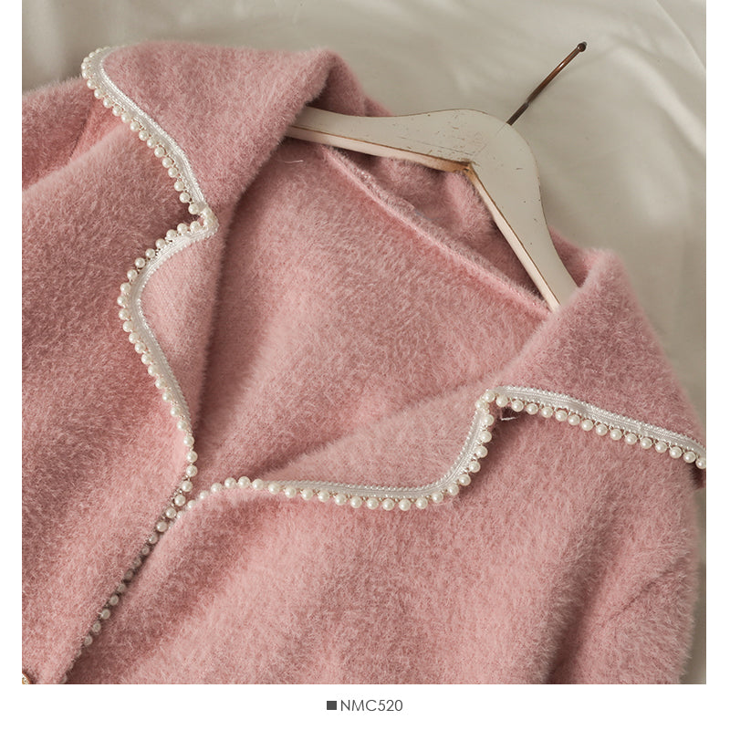 Loose coat women's autumn winter suit collar long sleeved sweater  2052