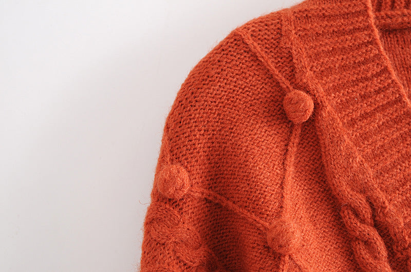 Le nouveau style de mode du pull cardigan court à col en V de printemps 1348 