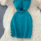 Hanging neck, open shoulder, cross tight, hollow out, waist and hip dress  2825