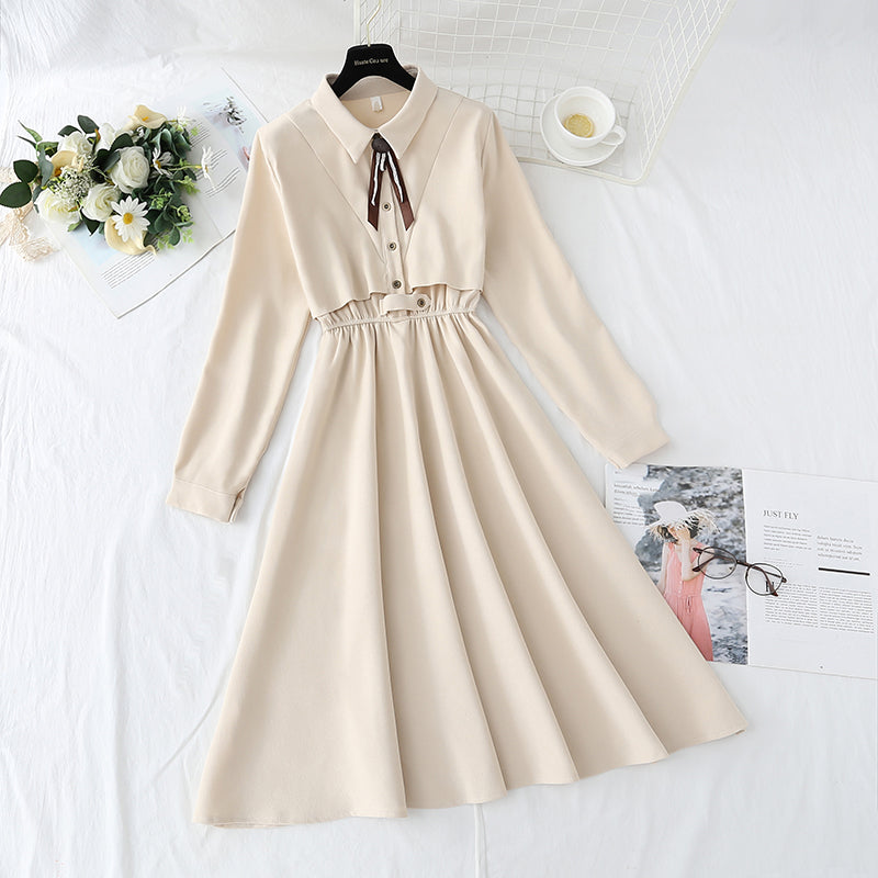 Slim dress in spring and autumn with temperament slim skirt  2139