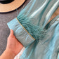 Celebrity style acetate Satin Long Sleeve waist closing shirt dress  3269