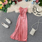 Sexy velvet dress women's slim V-neck suspender skirt  2713