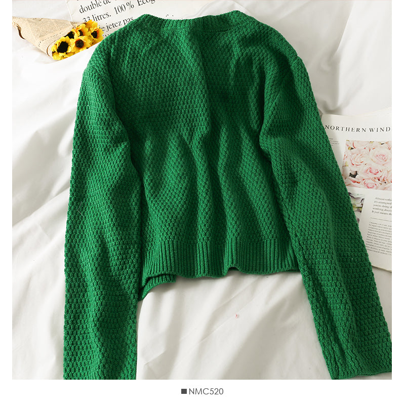 New solid versatile loose knit autumn  1710