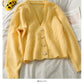 Low neck single breasted cardigan twist loose knit  1776