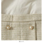 Hong Kong style retro bright silk Plaid tweed high waist A-shaped skirt  2527