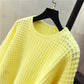 Einfacher Langarm-Pullover mit Rundhalsausschnitt 1476