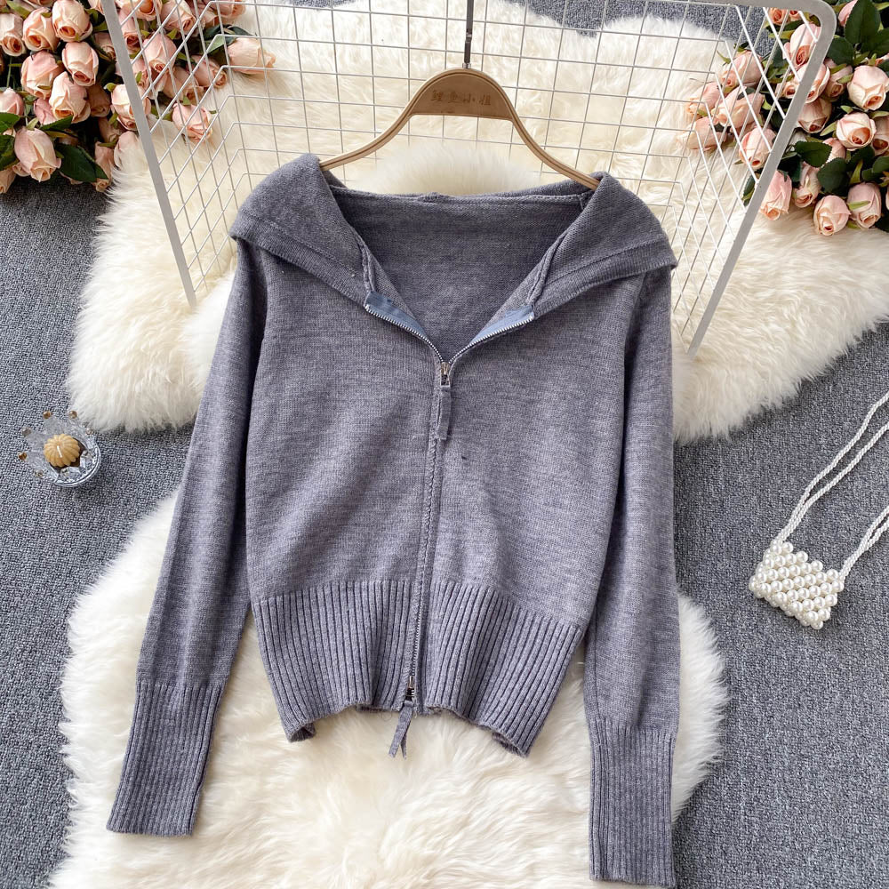 Herbst und Winter neue Kapuzenpullover Mantel Strickjacke 1624