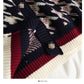 Hong Kong style retro thousand bird check color matching single breasted sweater for women  2056