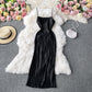 French Retro Mid length suspender skirt  2741