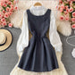 French retro girl bow dress  3002