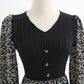 New Retro long skirt stitched black knitted skirt premium skirt  2255