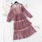 Lace mesh wave cake dress  2471