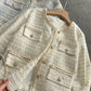 Xiaoxiangyi cardigan coat new tweed coat  1552