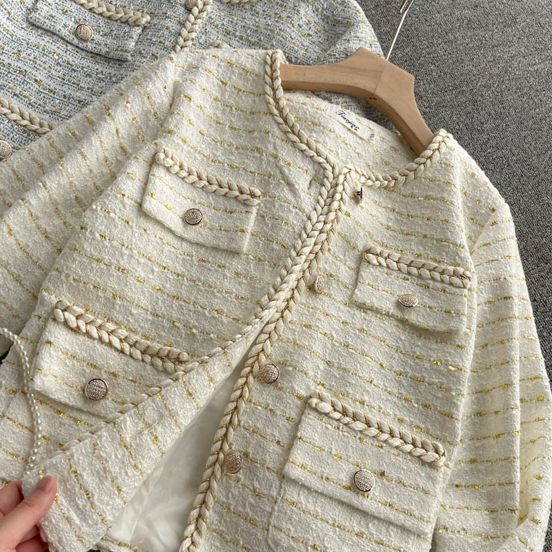 Xiaoxiangyi cardigan coat new tweed coat  1552