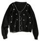 Hong Kong Vintage single breasted embroidered loose and thin sweater  1843