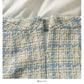 Hong Kong style retro tweed high waist A-shaped skirt for women  2548