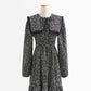 Korean loose waist broken flower doll collar skirt long design dress women  2277