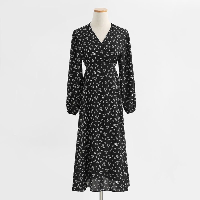 New women's V-neck Chiffon Floral Dress  2229