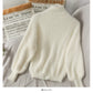 Herbst und Winter süßer und vielseitiger Pullover mit halbhohem Kragen und langen Ärmeln 1922