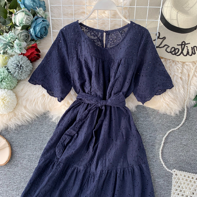 Super fairy sweet skirt waist Ruffle Dress large swing skirt long skirt  3132
