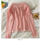 Slim and slim round neck sweater top women's new color matching bottom shirt  2040