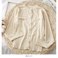 Round neck single row pearl button cardigan sweater coat  1865