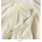 Korean contrast color stitched low neck three button long sleeve T-shirt  2005