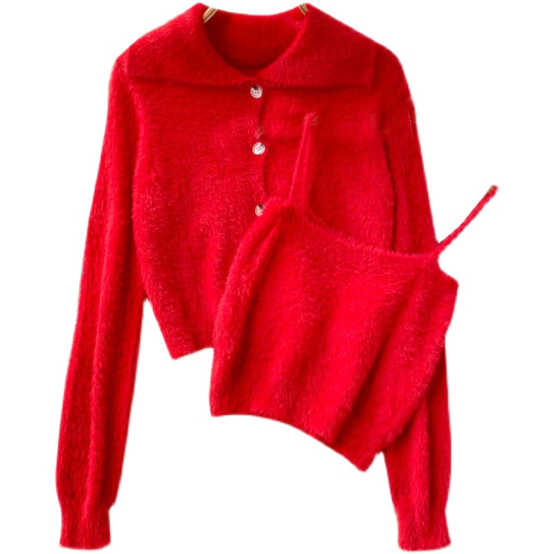 Small fragrance two-piece suit Mohair coat  1569