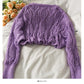 Jacquard-Pullover Damen lockerer und dünner einfarbiger Pullover 1741