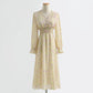 Long sleeved chiffon skirt Floral Dress  2158