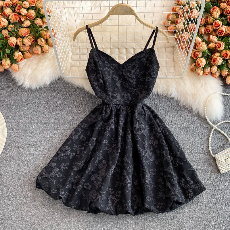 White jacquard suspender dress  2761