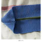 Elegant color stripe crew neck slim fit sweater  2002