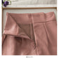 Retro and versatile irregular solid color high waist thin leather skirt  2660