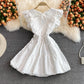 Vintage Aging Kleid mit Fliegenärmeln 3347