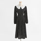 New female doll neck Vintage Chiffon Floral Dress  2250