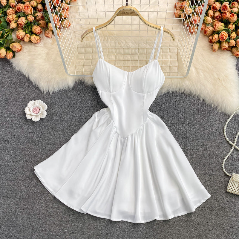 High waist thin bud dress aging sweet fluffy A-line skirt short skirt  3120