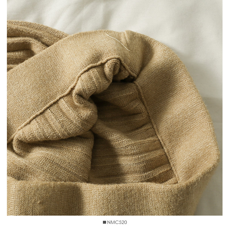 Gestrickter Faltenrock mit hoher Taille, einfarbiger Rock 2572