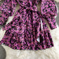 Temperament bandage waistband slim floral skirt A-line skirt  3150