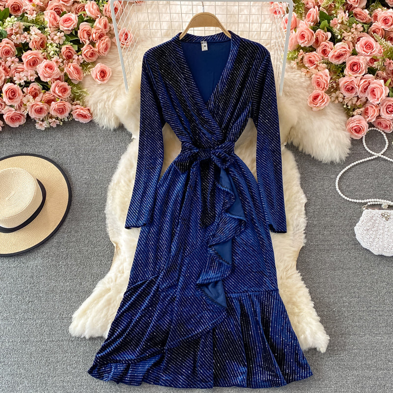 Narrow waist, slim fit, Hip Wrap, fishtail long skirt  3085