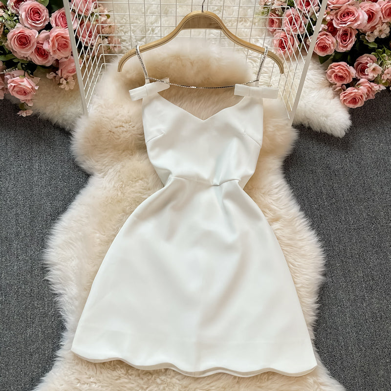 Light cooked wind bow fairy suspender skirt  2737