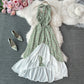 Gentle wind, first love, ruffle edge, waist closed, large skirt  3056
