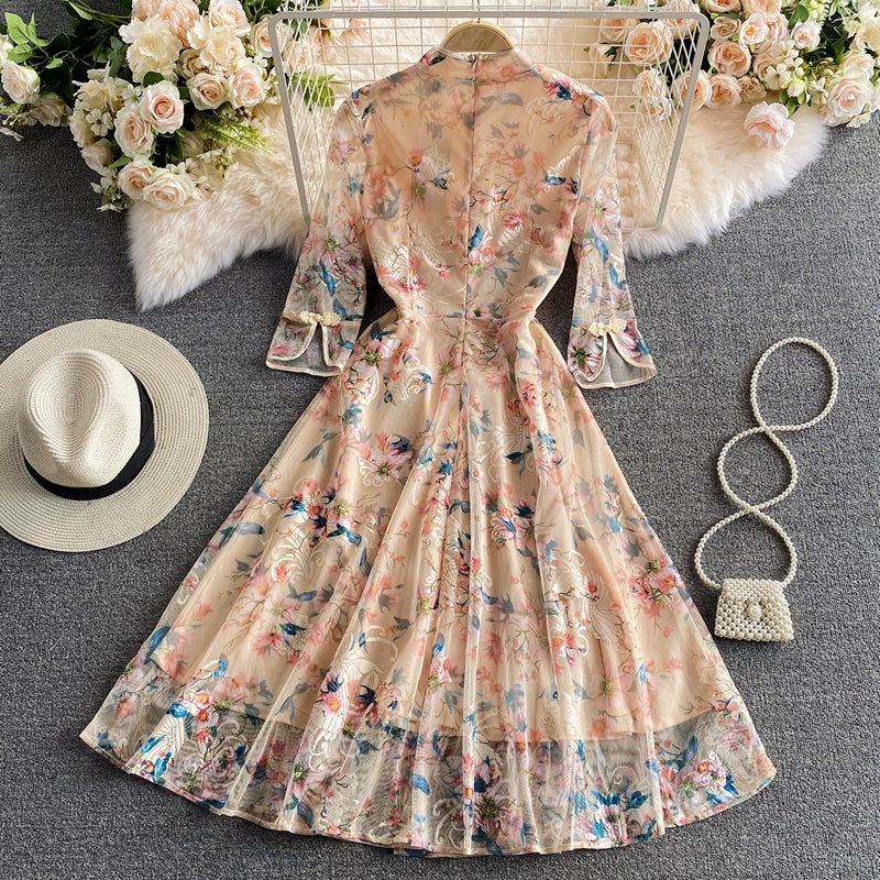 New cheongsam embroidery dress  2963